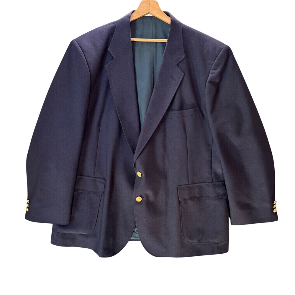 David Taylor Navy Blazer Gold‎ Buttons Classic Fit Jacket Men 50R